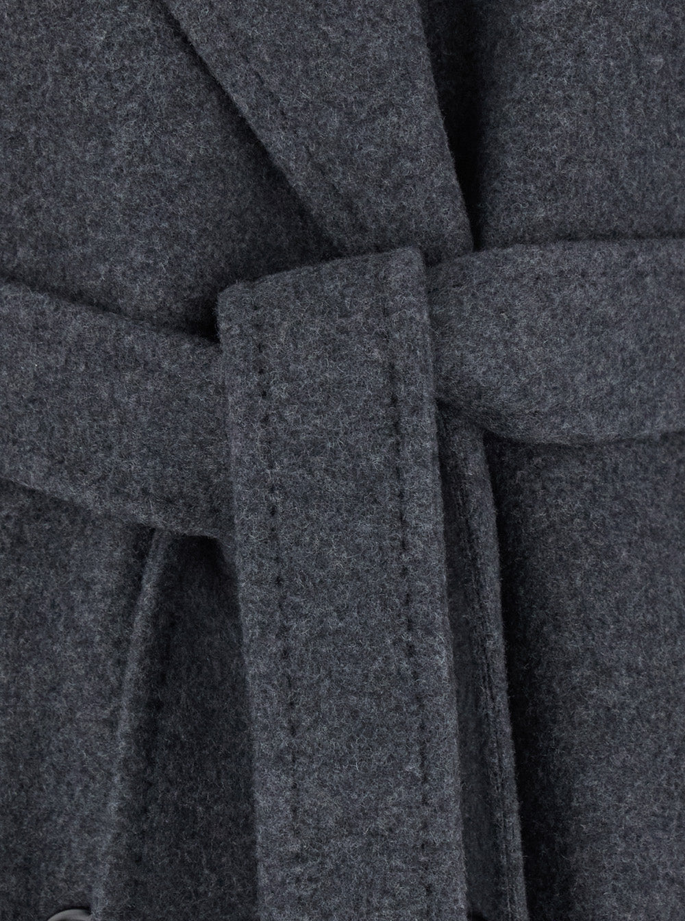 Max Mara Women 'Cadmio' Gray Double-Breasted Coat With Notched Revers And Front Belt In Cashmere Blend For Women MAX MARA
