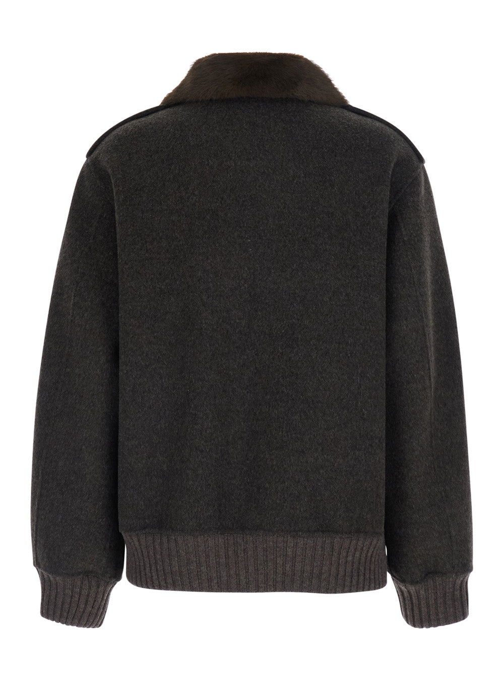 P.A.R.O.S.H. Women Brown Jacket With Removable Fur Collar In Wool For Women P.A.R.O.S.H.