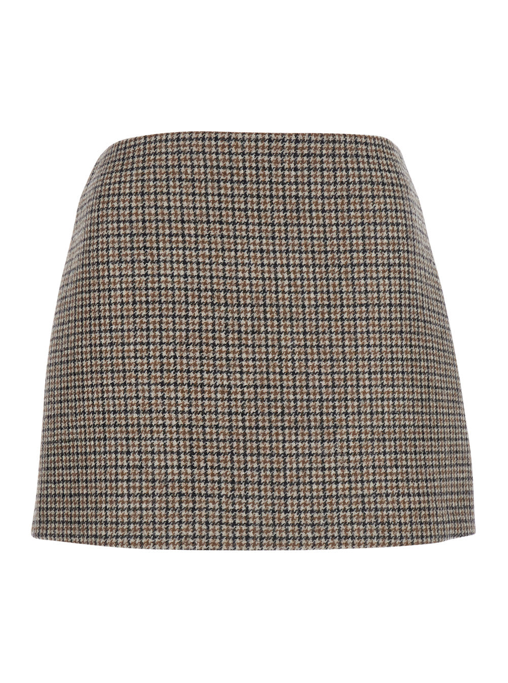P.A.R.O.S.H. Women Beige Miniskirt With All-Over Check Motif In Wool For Women P.A.R.O.S.H.
