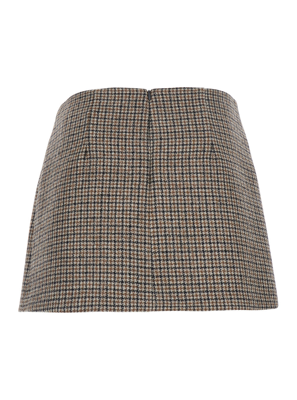 P.A.R.O.S.H. Women Beige Miniskirt With All-Over Check Motif In Wool For Women P.A.R.O.S.H.
