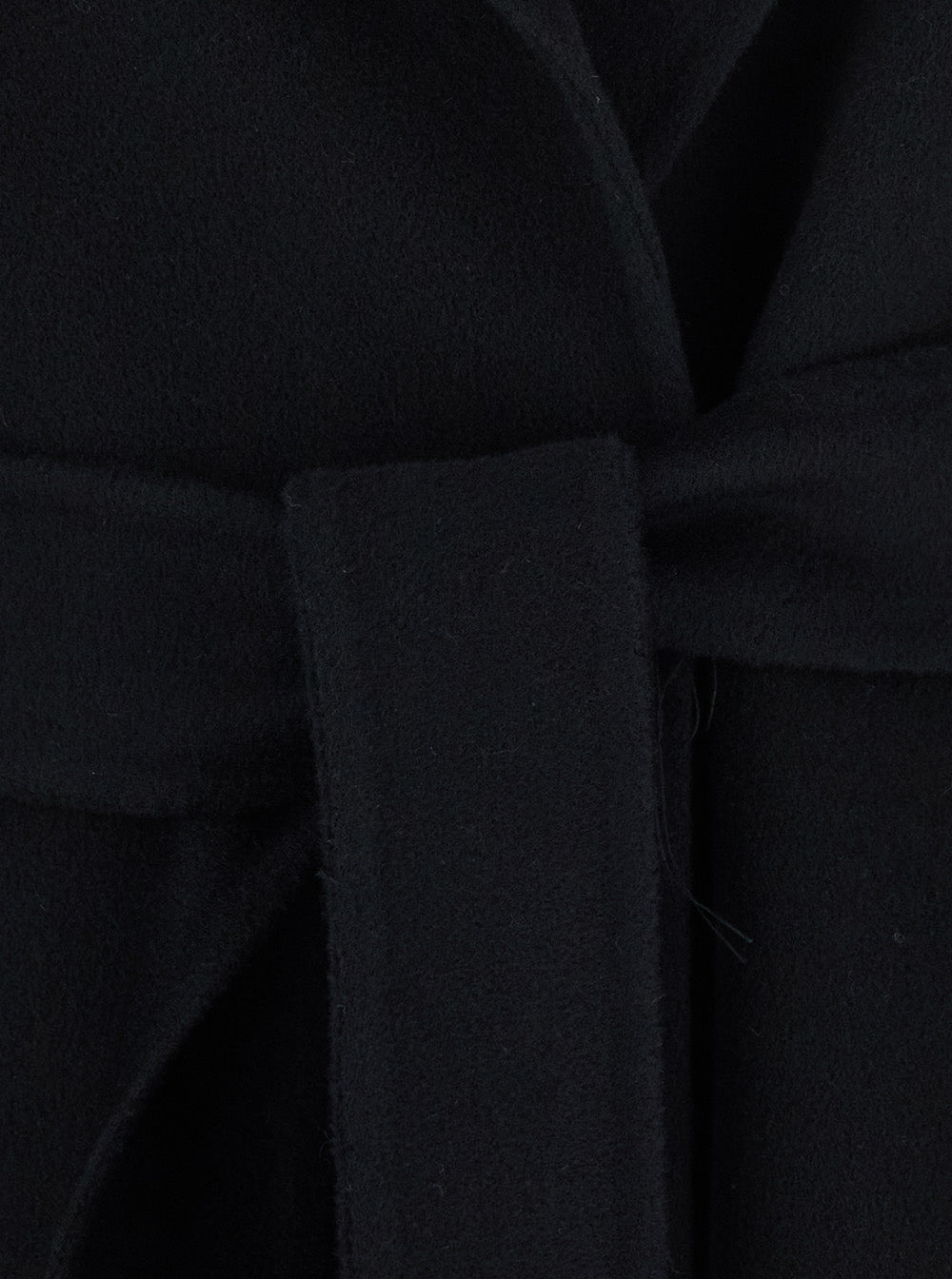 'S Maxmara Women 'Poldo' Black Coat With Notched Revers And Front Belt Closure In Wool For Women S MAX MARA