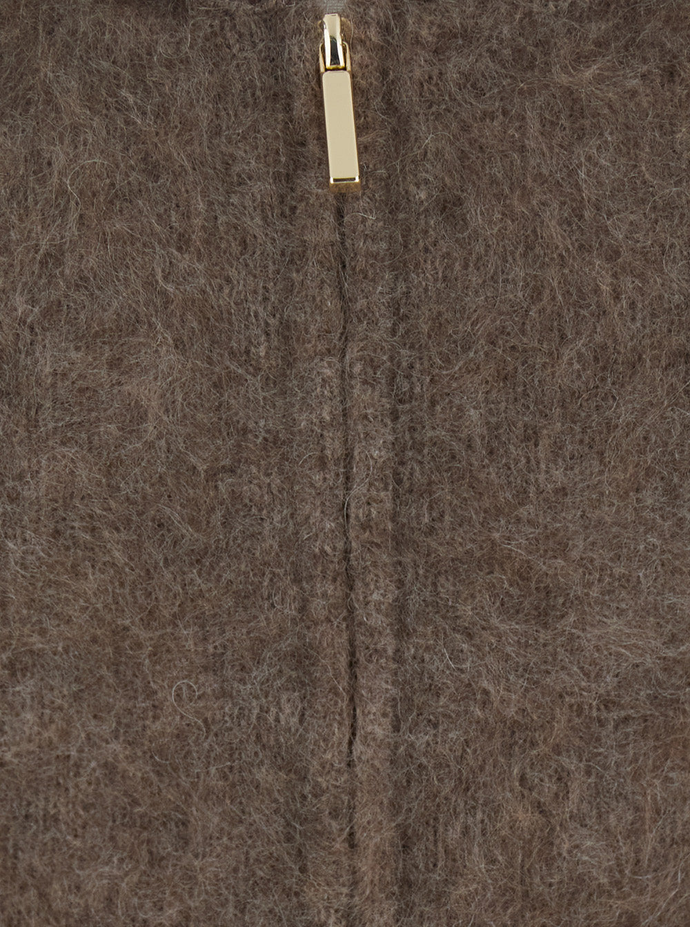 'S Maxmara Women Brown Hooded Sweatshirt With Front Zip Closure In Wool For Women S MAX MARA