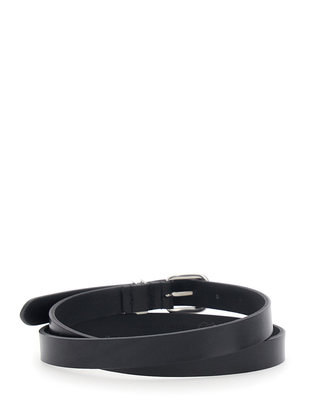 Saint Laurent Men Belt With Cassandre Plate On The Front And Adjustable Buckle In Black Leather For Men SAINT LAURENT