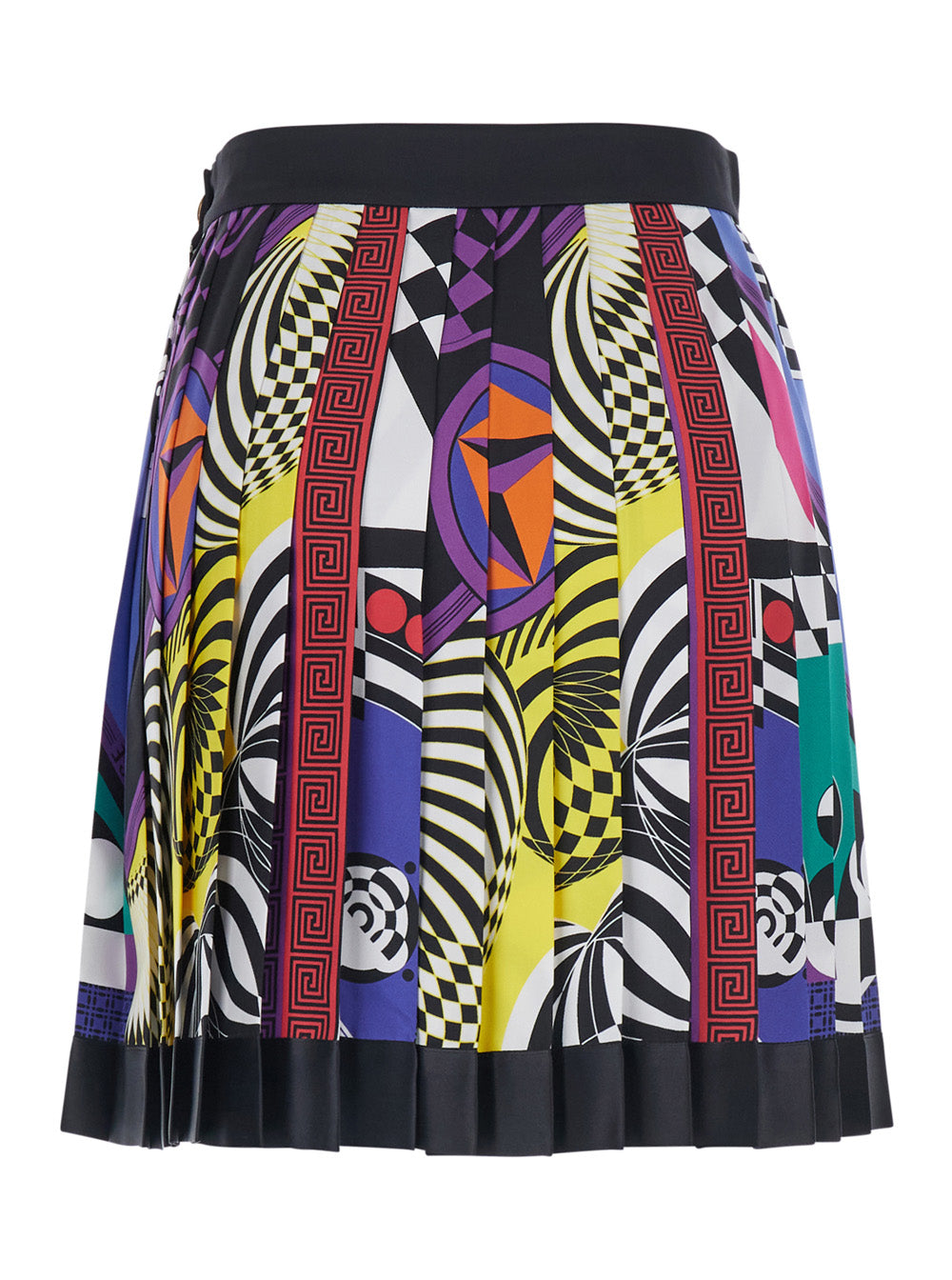 Versace Women Multicolor Pleated Skirt With All-Over Print In Silk For Women VERSACE
