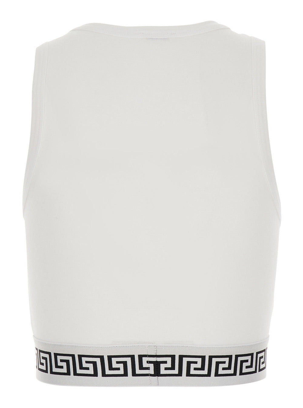 Versace Women White Top With Elasticized Design And Logo Band In Cotton Women VERSACE
