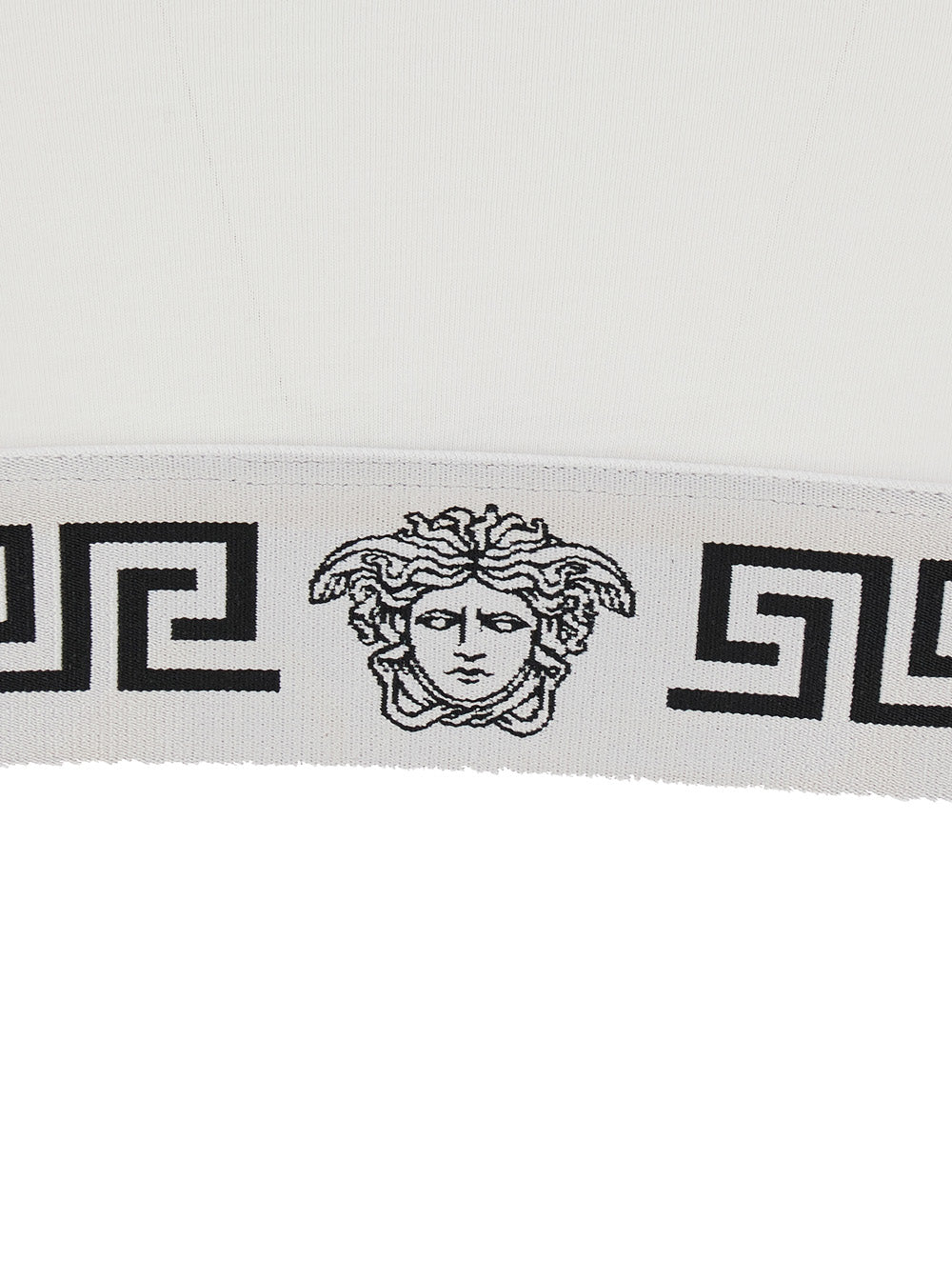 Versace Women White Top With Elasticized Design And Logo Band In Cotton Women VERSACE