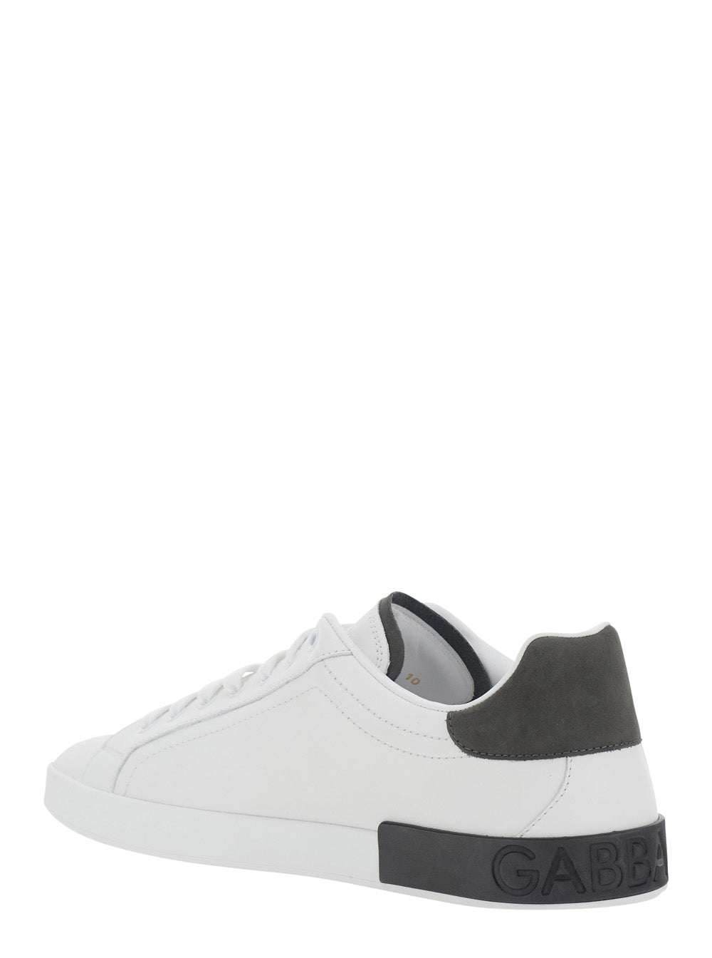 Dolce & Gabbana Men 'Portofino Light' White Sneaker With Logo Lettering On The Heel In Leather For Men DOLCE & GABBANA
