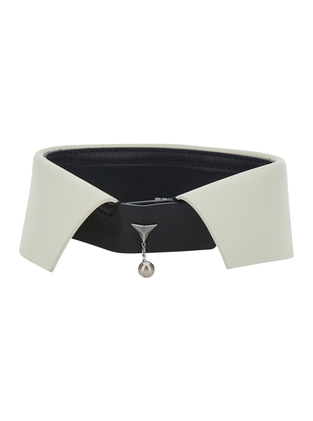Fendi Women White Collar With Sphere Pendant In Leather For Women FENDI