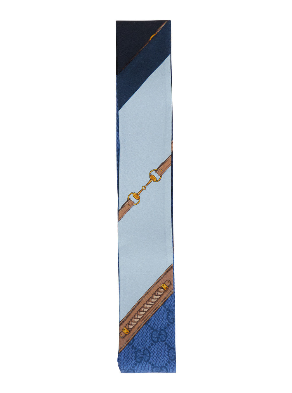 Gucci Women Blue Scarf With All-Over Print In Gg Silk For Women GUCCI
