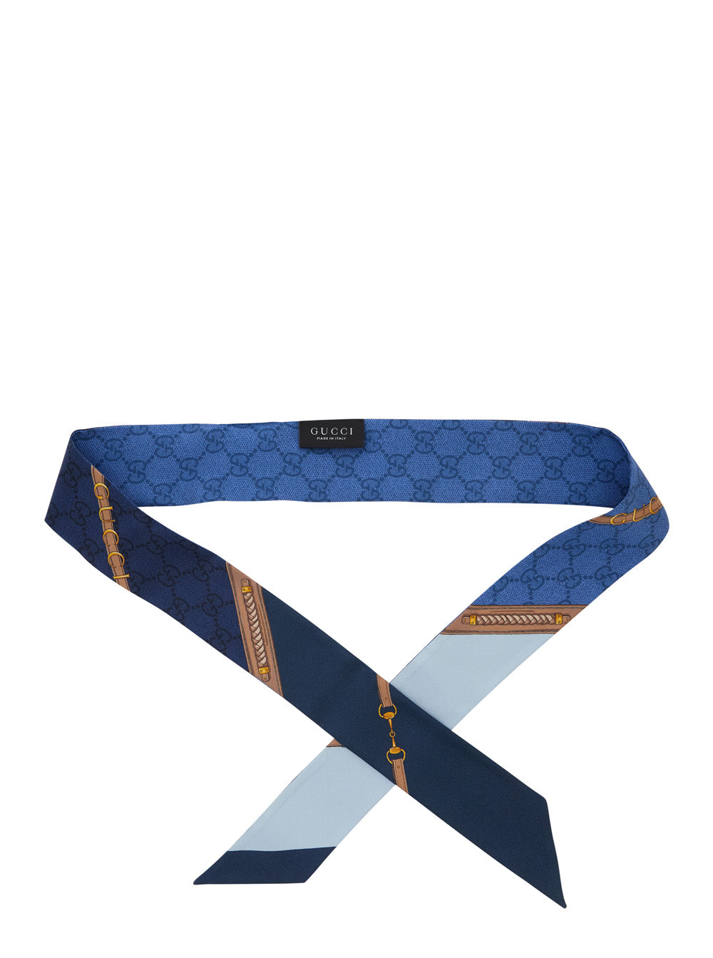 Gucci Women Blue Scarf With All-Over Print In Gg Silk For Women GUCCI