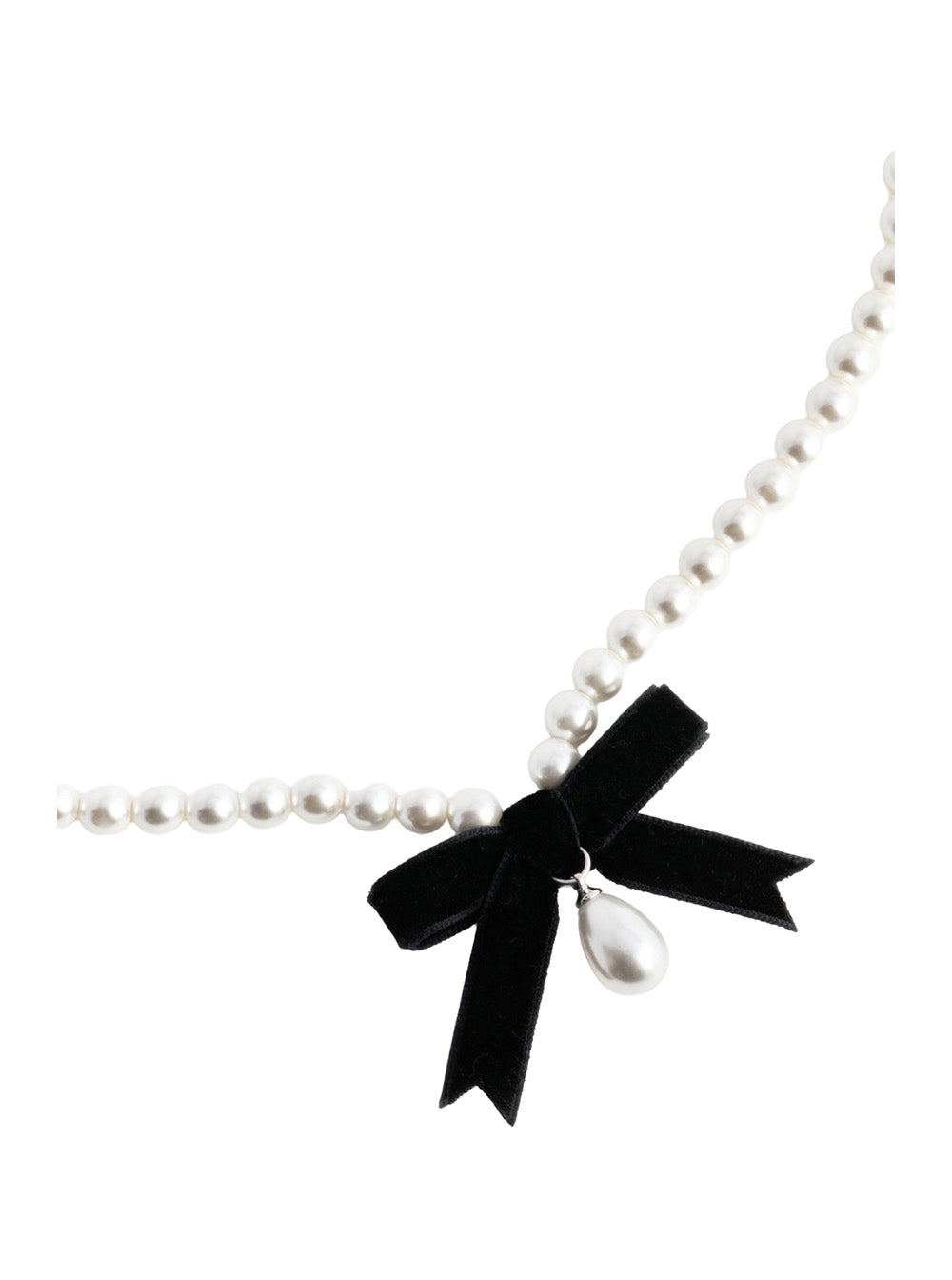 Self-Portrait Women White Necklace With Bead Design And Central Bow In Bronze For Women SELF-PORTRAIT