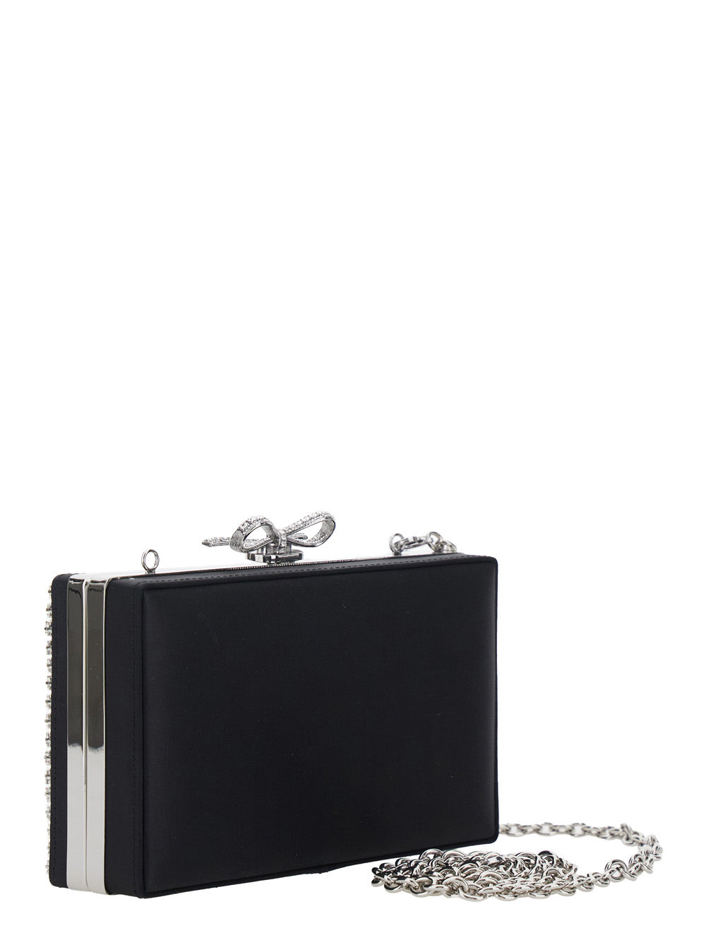Self-Portrait Women Metallic Mesh Clutch Bag With Chain And Silver Metal Details For Women SELF-PORTRAIT