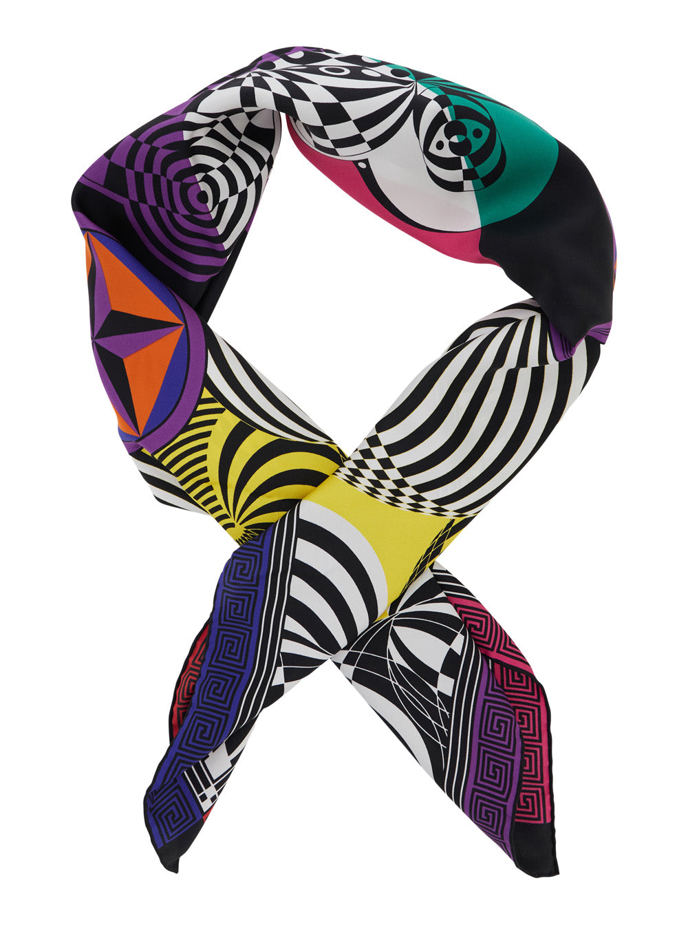 Versace Women Multicolor Square Scarf With All-Over Print In Silk For Women VERSACE
