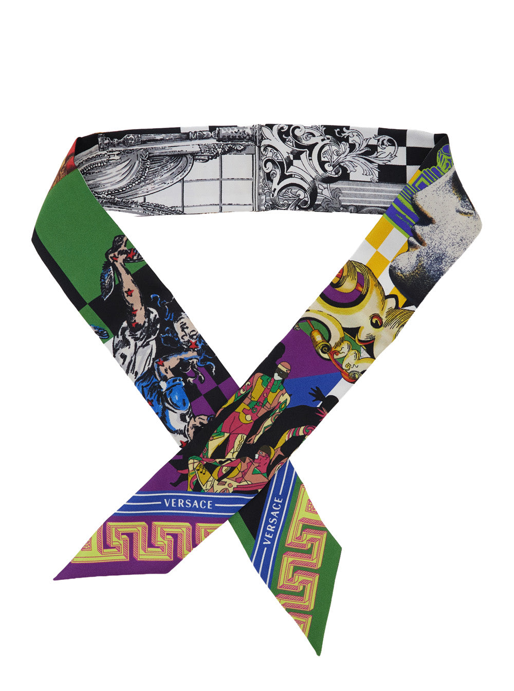 Versace Women Silk Multicolor Theater Print Scarf For Women VERSACE