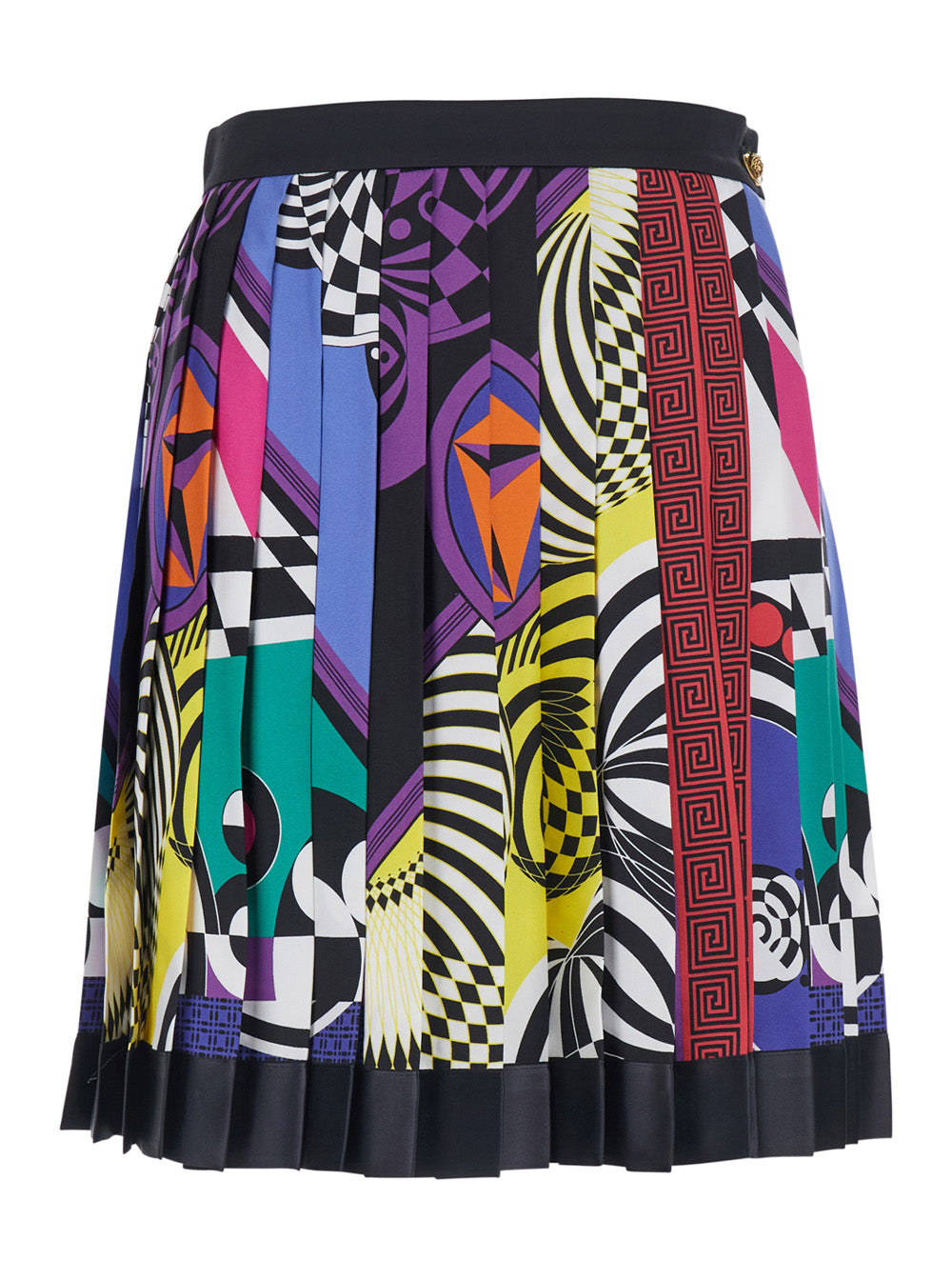 Versace Women Multicolor Pleated Skirt With All-Over Print In Silk For Women VERSACE
