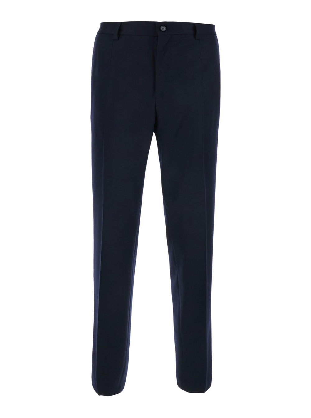 Dolce & Gabbana Men Blue Pants With Belt Loops And Back Pockets In Flannel For Men DOLCE & GABBANA