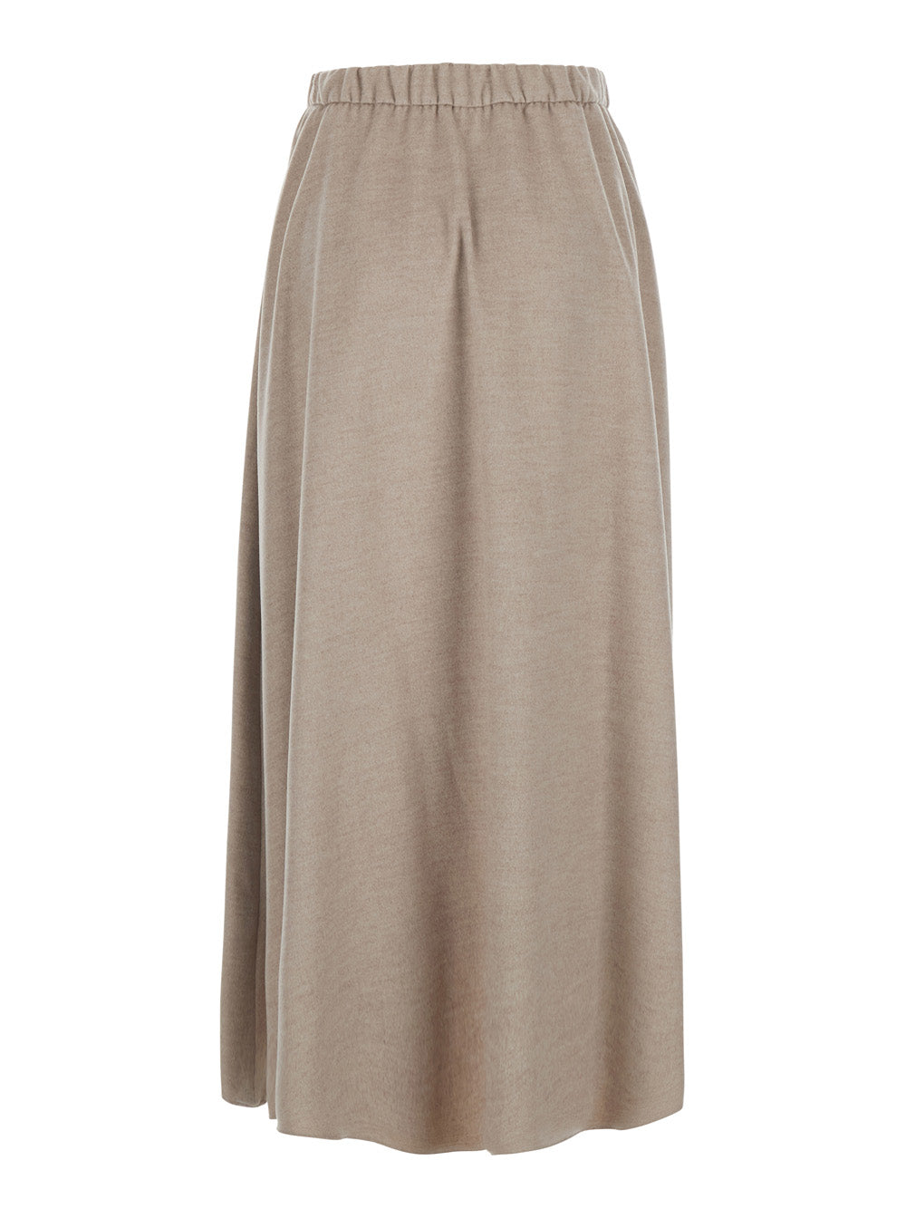 Herno Women Beige Skirt With Elasticated Waistband And Drawstring In Flannel For Women HERNO