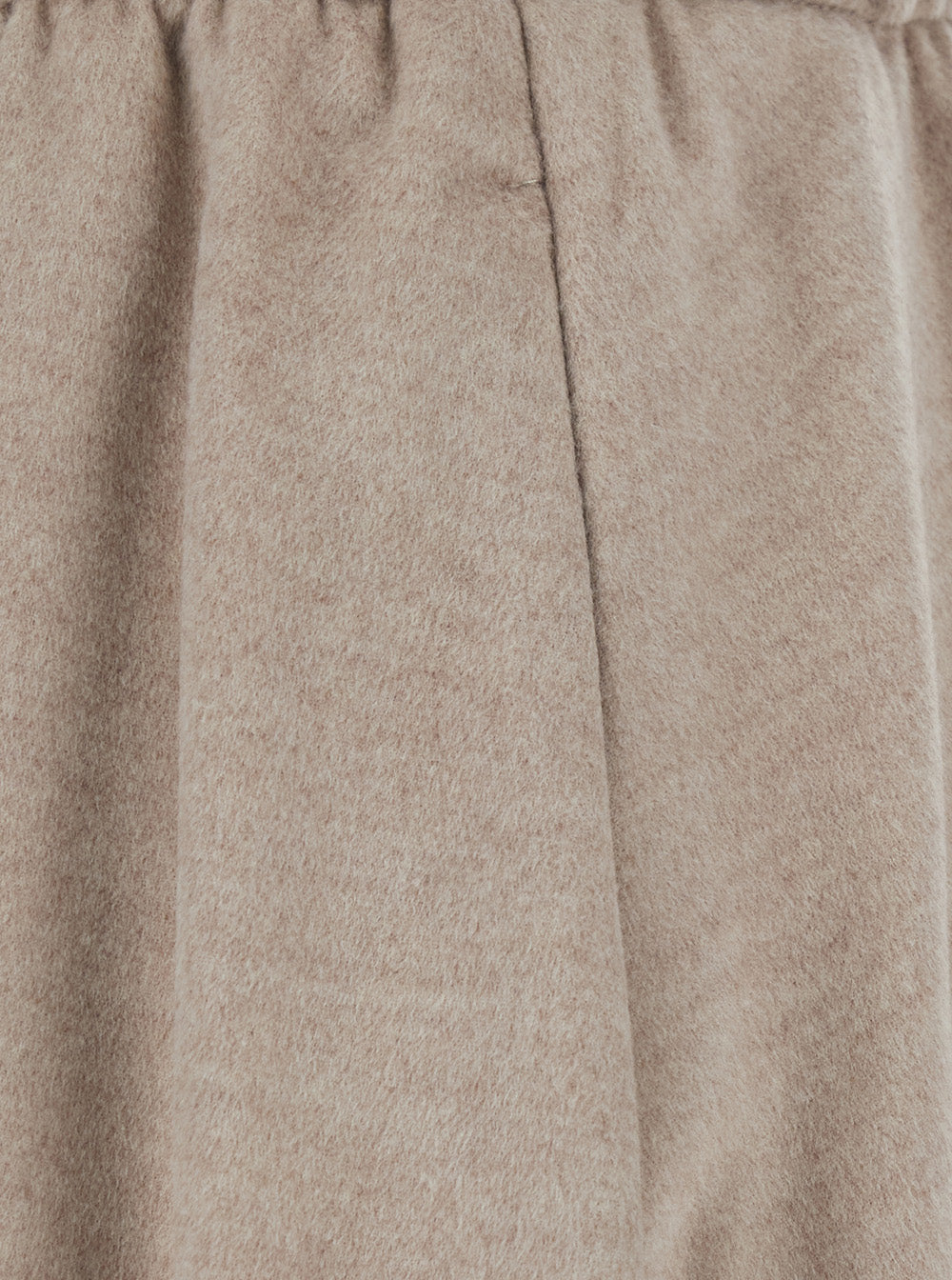 Herno Women Beige Skirt With Elasticated Waistband And Drawstring In Flannel For Women HERNO