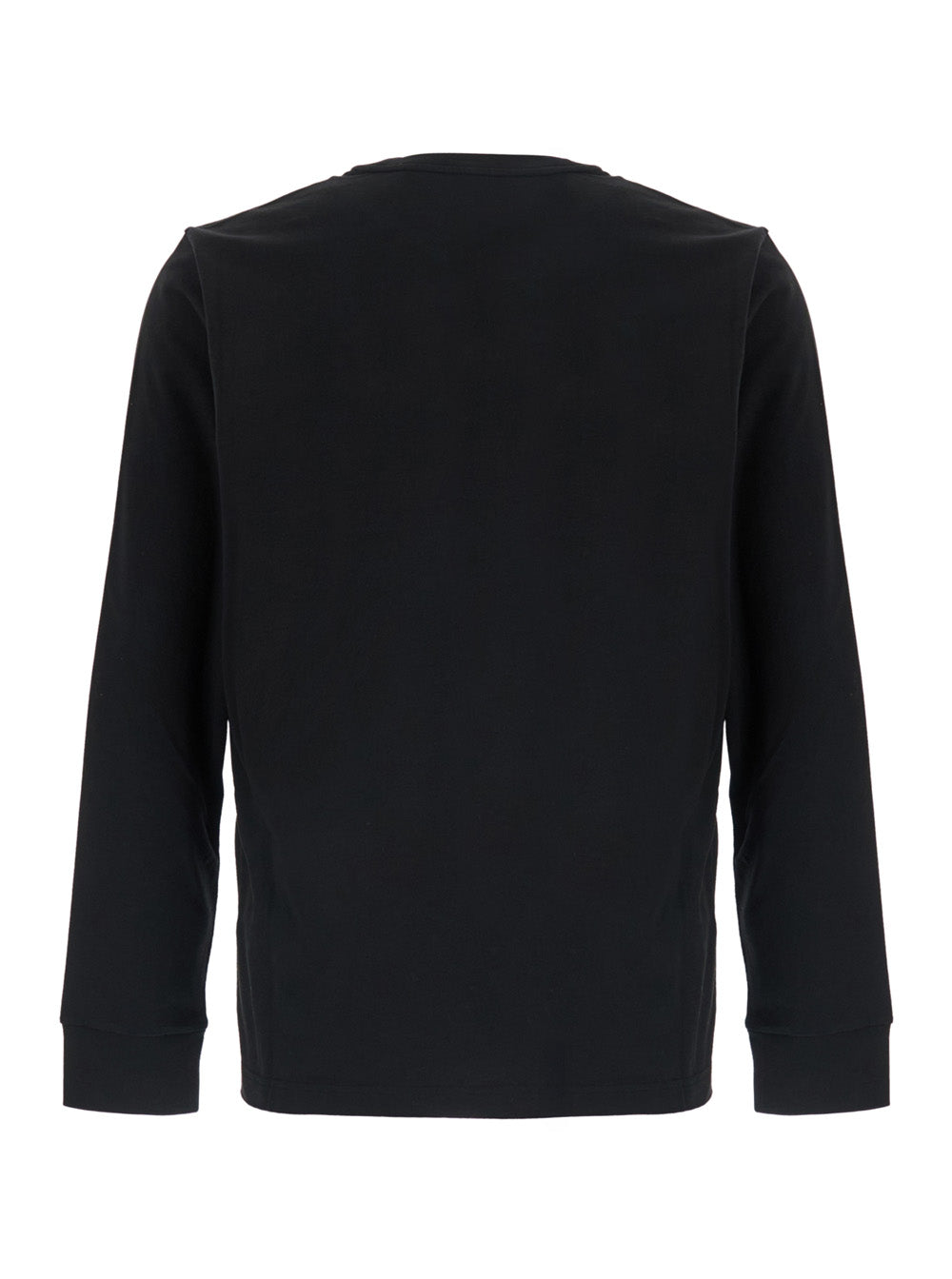 Moncler Men Black Long Sleeve T-Shirt With Logo On The Front In Cotton For Men MONCLER