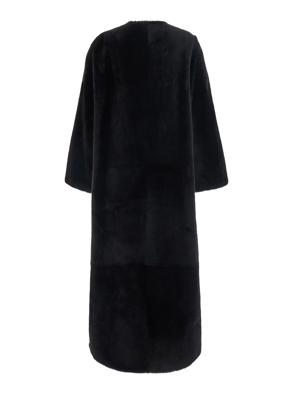 Yves Salomon Women Brown Shearling Coat With Round Collar And Snap Button Closure On The Front In Fur For Women YVES SALOMON