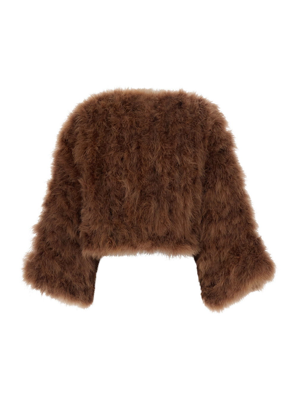 Yves Salomon Women Beige Short Shearling Jacket With Round Collar And Three-Quarter Sleeves In Fur For Women YVES SALOMON