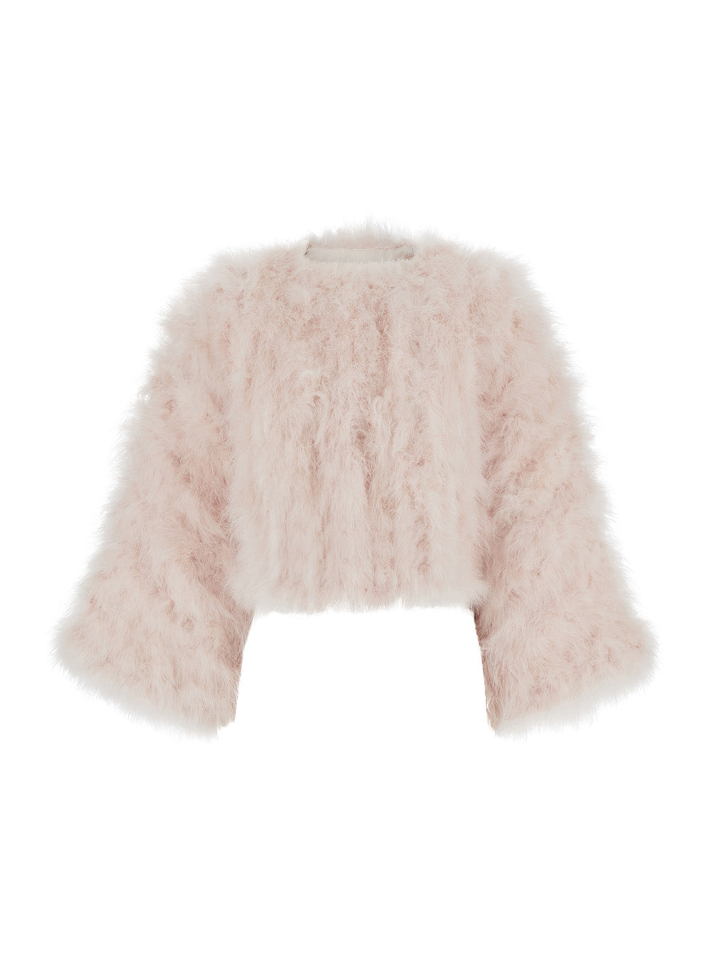 Yves Salomon Women White Short Shearling Jacket With Round Collar And Three-Quarter Sleeves In Fur For Women YVES SALOMON