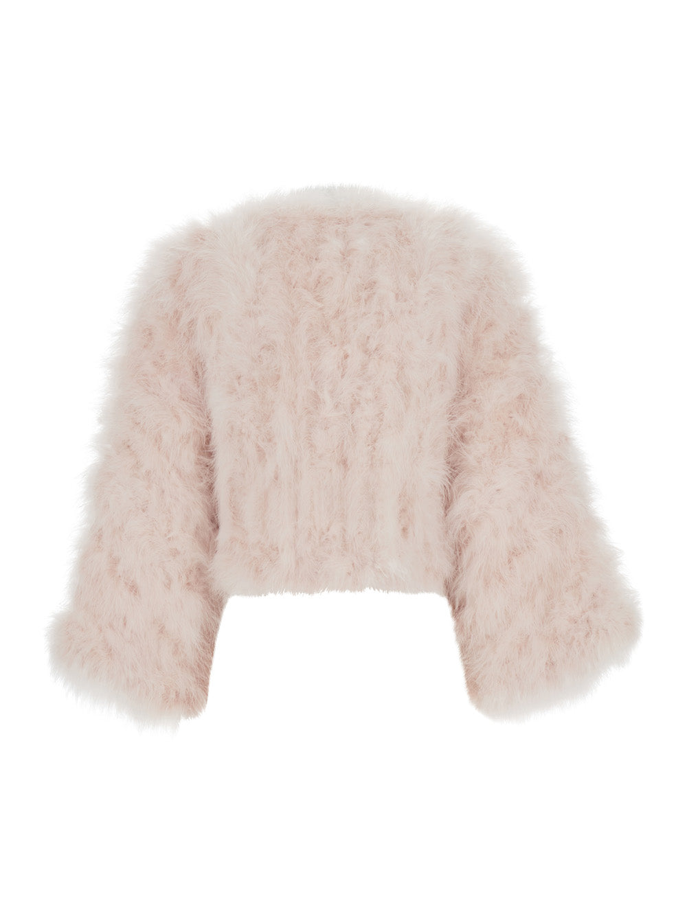 Yves Salomon Women White Short Shearling Jacket With Round Collar And Three-Quarter Sleeves In Fur For Women YVES SALOMON