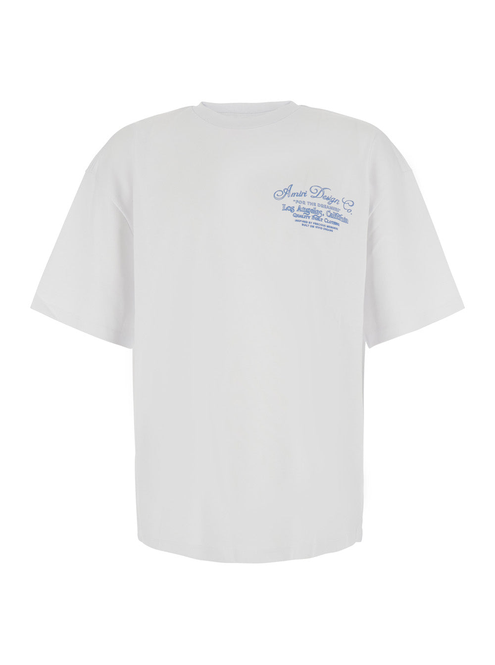 Amiri Men White Crew Neck T-Shirt With Front And Back Print In Cotton For Men AMIRI