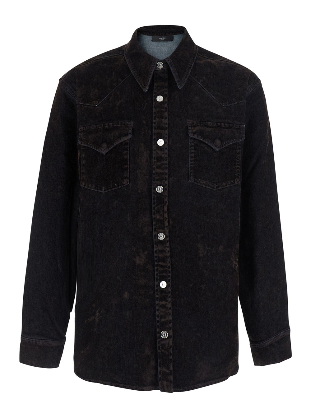 Amiri Men Brown Shirt With Classic Collar And Two Patch Pockets On The Front In Denim For Men AMIRI