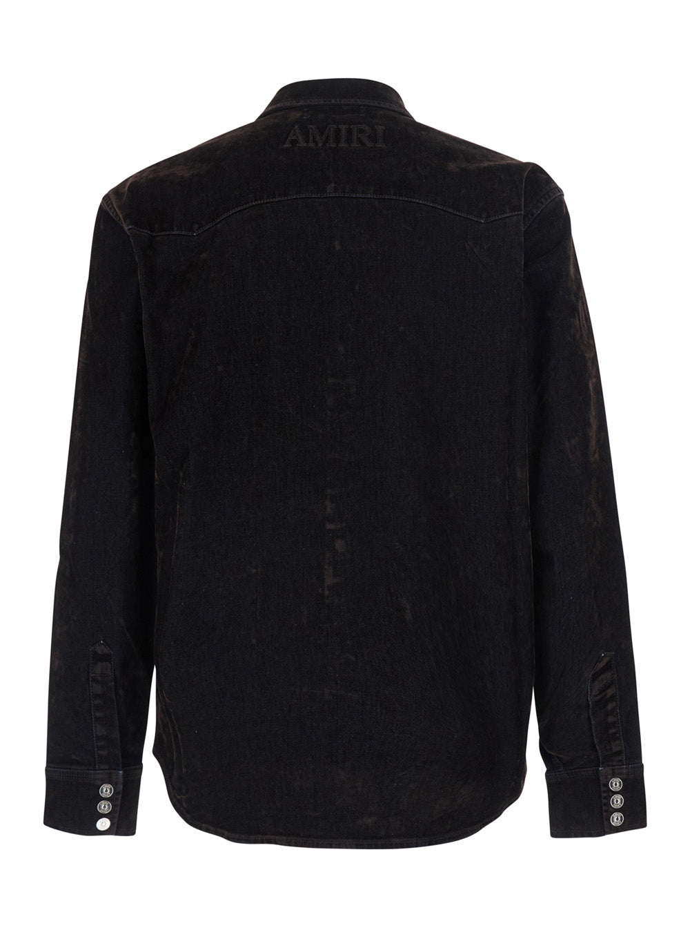 Amiri Men Brown Shirt With Classic Collar And Two Patch Pockets On The Front In Denim For Men AMIRI