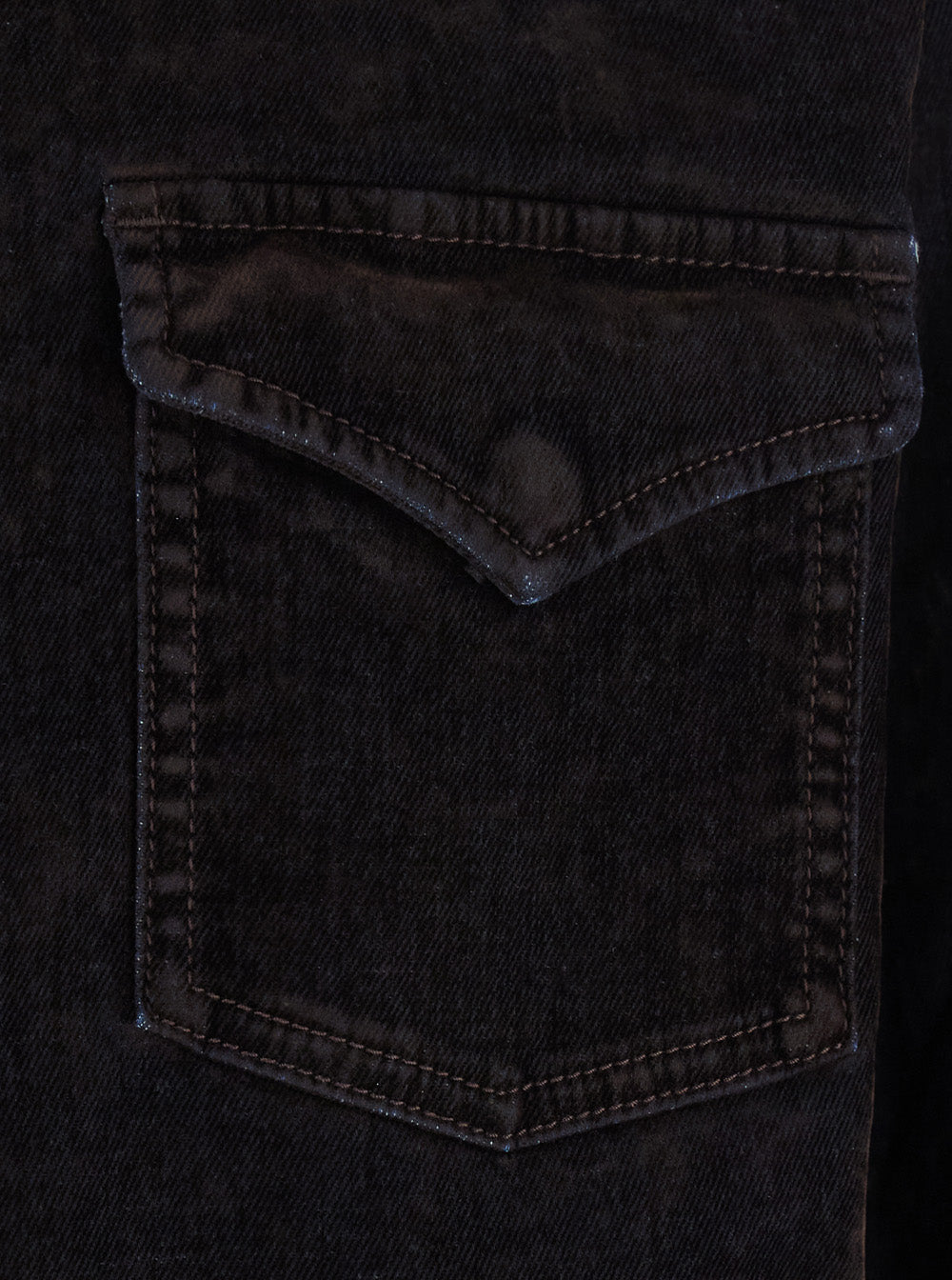 Amiri Men Brown Shirt With Classic Collar And Two Patch Pockets On The Front In Denim For Men AMIRI