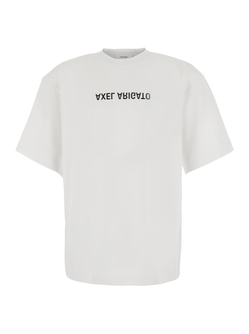 Axel Arigato Men White Round Neck T-Shirt With Logo Lettering On The Front In Cotton For Men AXEL ARIGATO