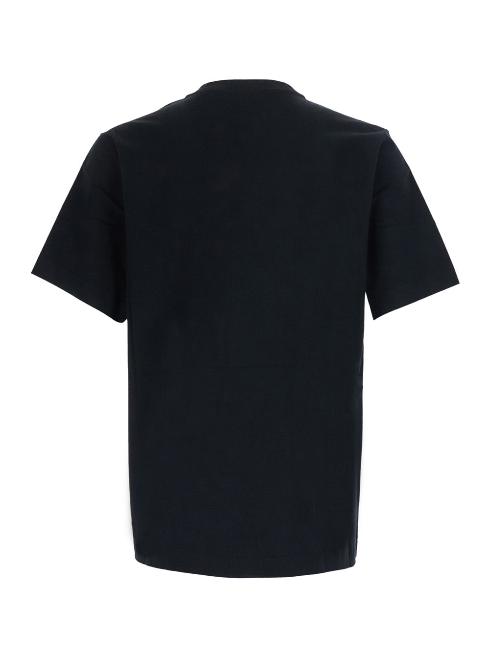 Burberry Men Black Crew Neck T-Shirt With Ekd Embroidery On The Front In Cotton For Men BURBERRY
