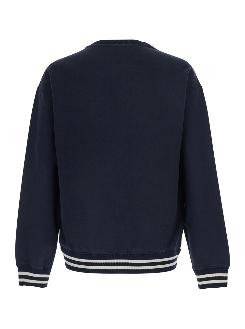 Dolce & Gabbana Men Blue Crewneck Sweatshirt With Logo Embroidery On The Front In Cotton For Men DOLCE & GABBANA