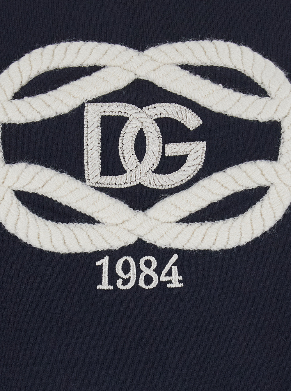 Dolce & Gabbana Men Blue Crewneck Sweatshirt With Logo Embroidery On The Front In Cotton For Men DOLCE & GABBANA
