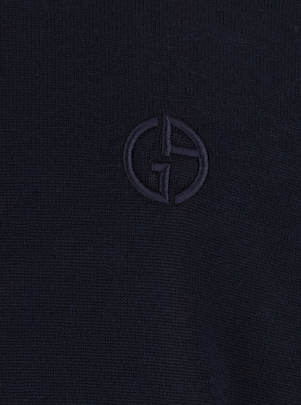 Giorgio Armani Men Blue Crewneck Sweater With Logo Embroidery On The Front In Wool For Men GIORGIO ARMANI