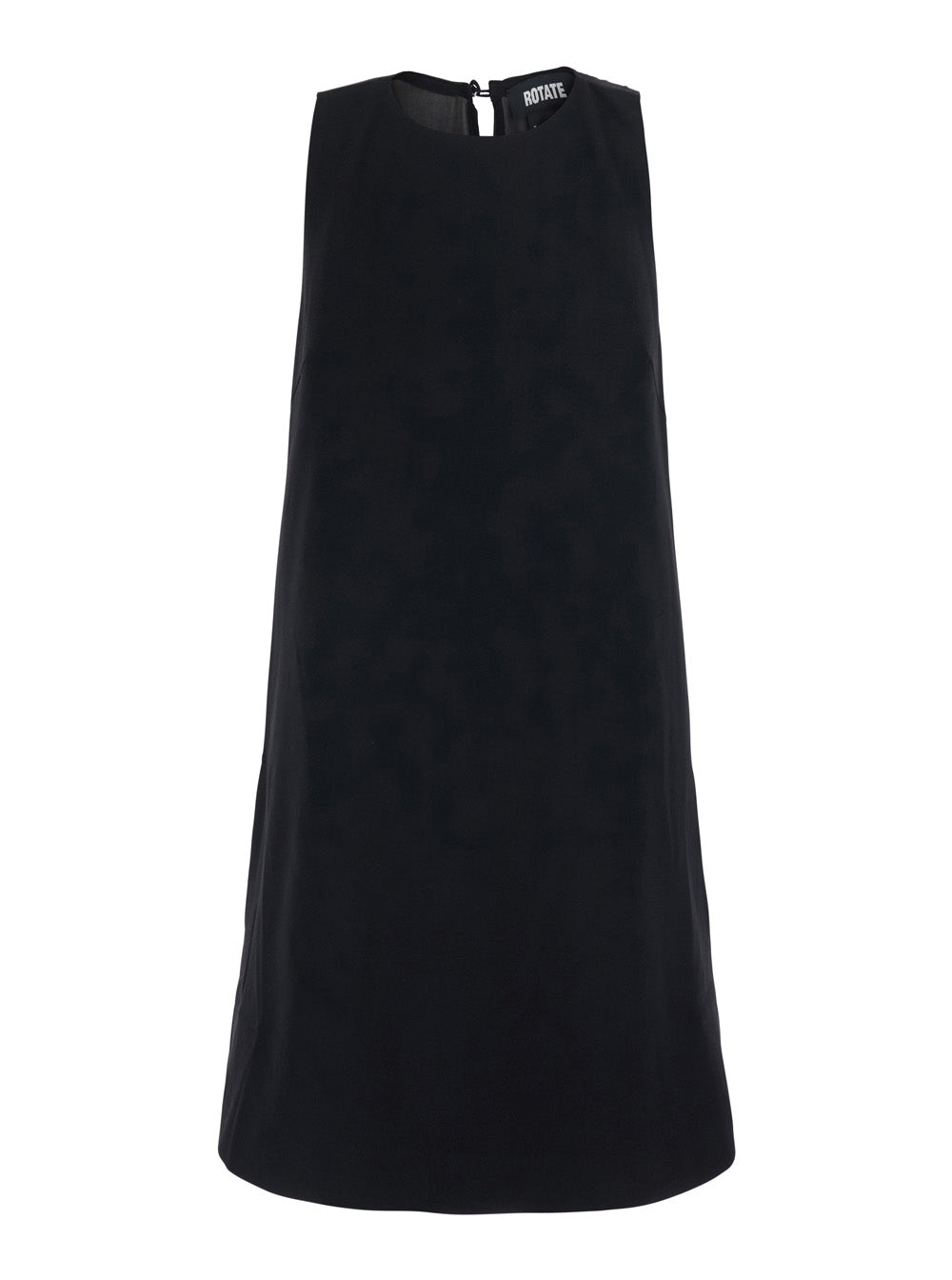 Rotate Women Mini A-Line Dress With Collar And Long Sleeves In Tech Fabric, Black, Women ROTATE