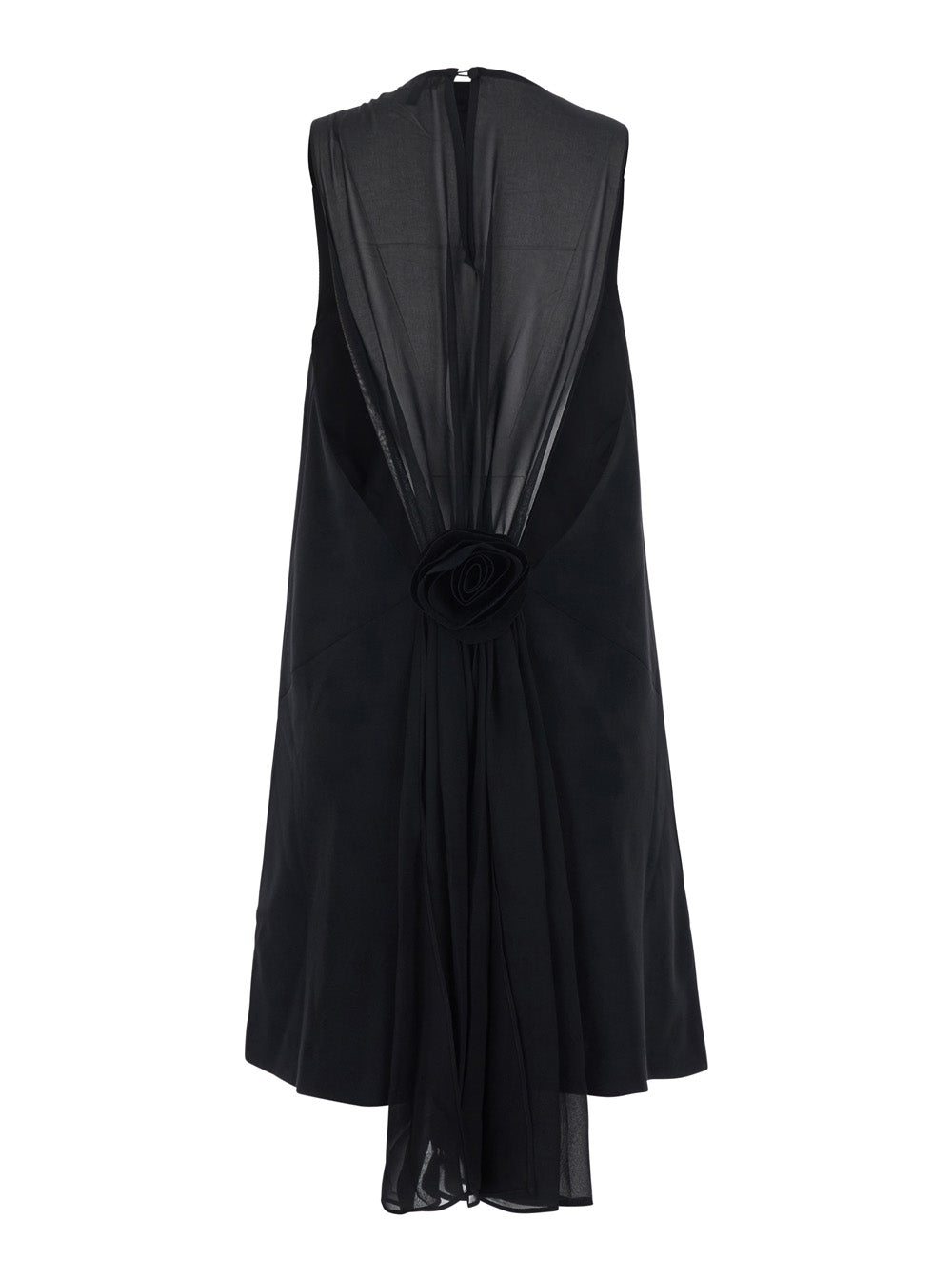 Rotate Women Mini A-Line Dress With Collar And Long Sleeves In Tech Fabric, Black, Women ROTATE