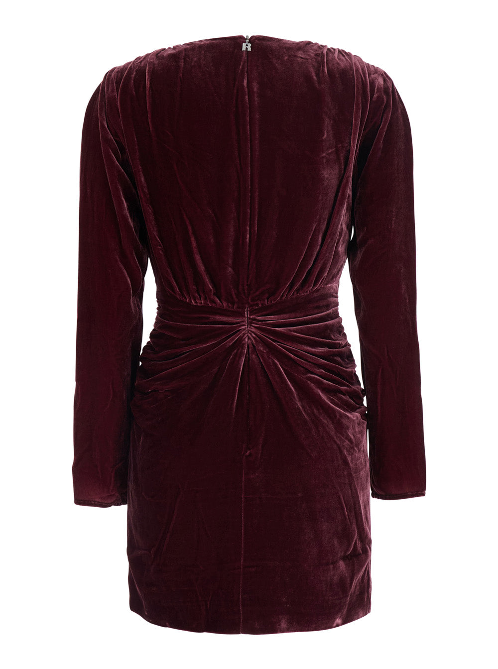 Rotate Women Mini Dress In Silk Velvet With Long Sleeves And Burgundy Color For Women ROTATE