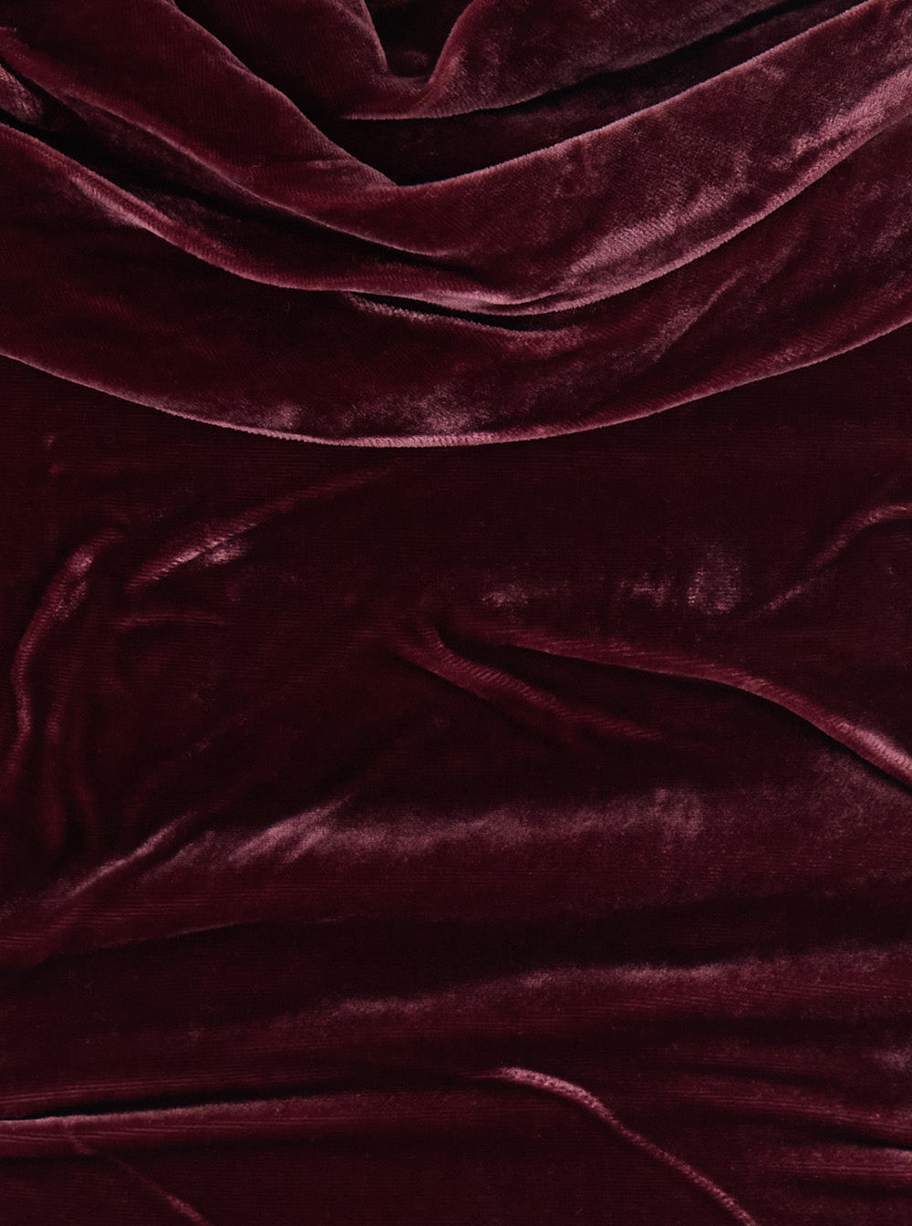 Rotate Women Silk Velvet Ruched Dress In Bordeaux Color For Women ROTATE