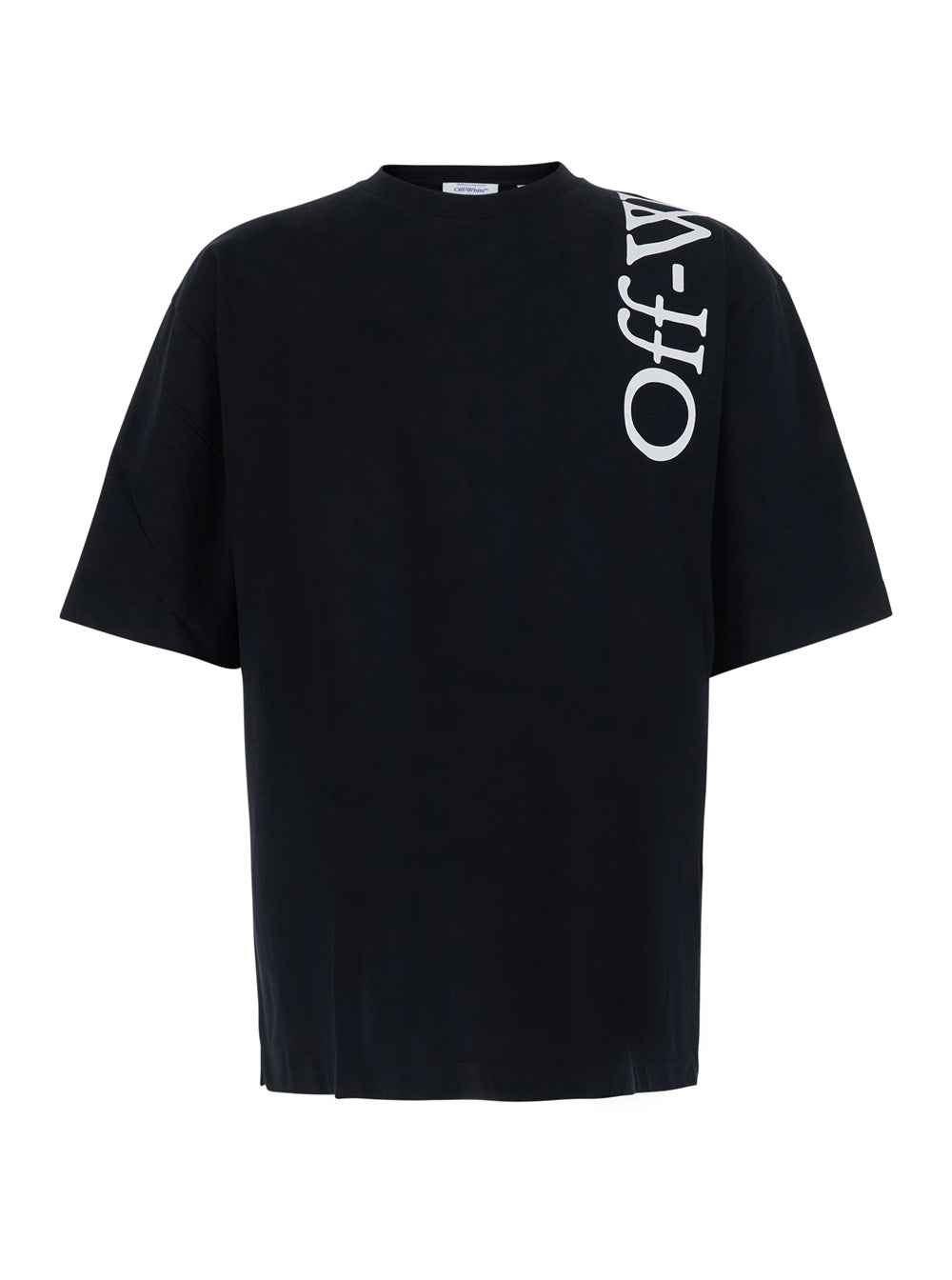 Off-White Men Tshirt Vertical Bookish With Logo And Patch In Black Cotton Unisex OFF-WHITE