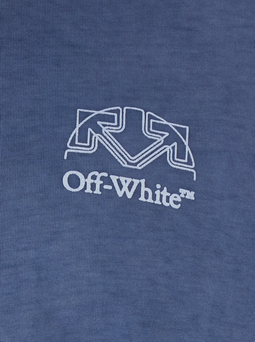 Off-White Men Tshirt Offline Half Harrow With Logo And Short Sleeves In Blue Cotton Men OFF-WHITE