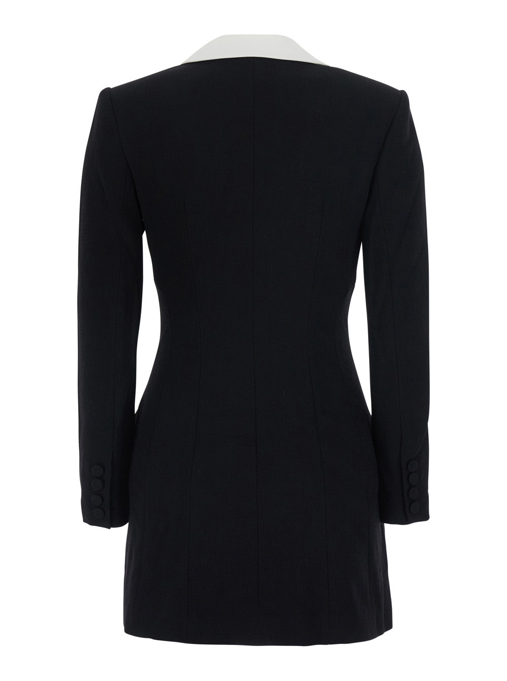 Self-Portrait Women Blazer Mini Dress With V-Neck And Pockets In Black For Women SELF-PORTRAIT