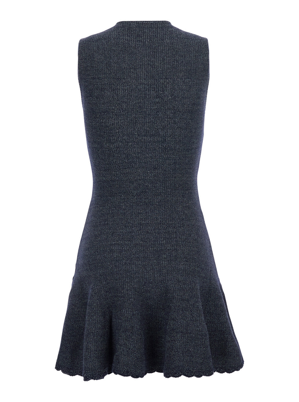 Self-Portrait Women Sleeveless Mini Dress With Texture And Blue Collar Woman SELF-PORTRAIT