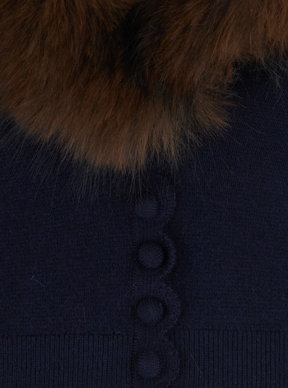Self-Portrait Women Cardigan In Knit With Synthetic Fur And Long Sleeves In Blue For Women SELF-PORTRAIT