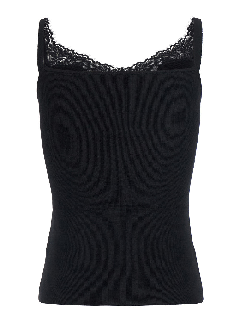 Self-Portrait Women Knit Top With V-Neck And Long Sleeves In Black Tech Fabric For Women SELF-PORTRAIT