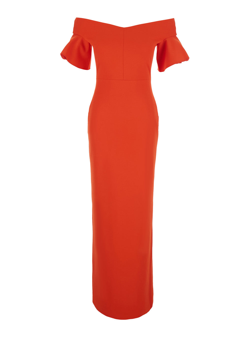 Solace London Women Cielo Maxi Dress Red With V-Neck And Long Sleeves In Fabric SOLACE LONDON