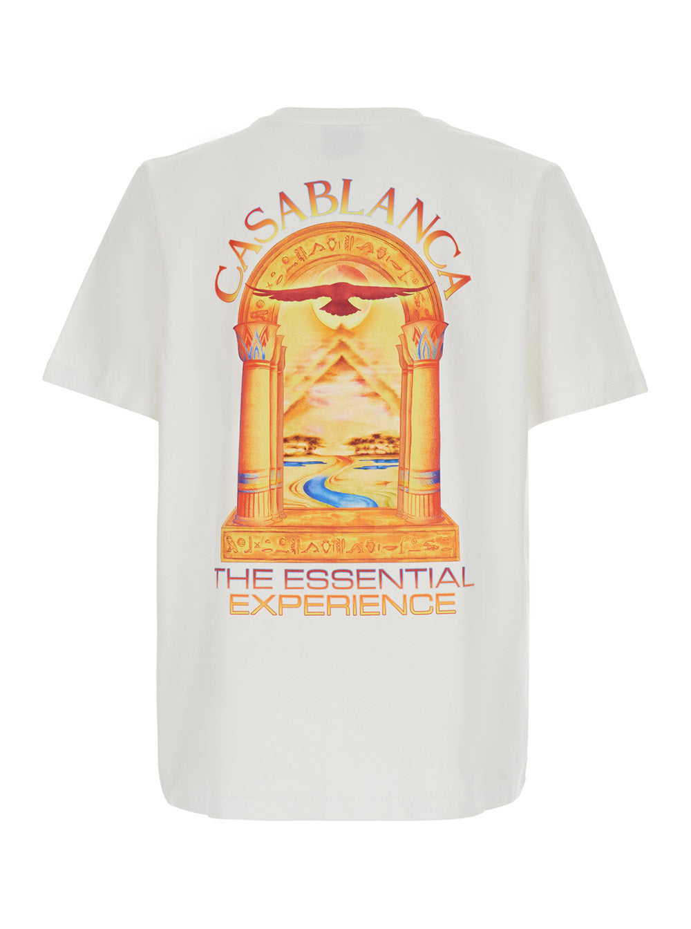 Casablanca Men Hermons Mirage Arch Printed Classic T-Shirt With Short Sleeves And Round Neckline In White Cotton Men CASABLANCA