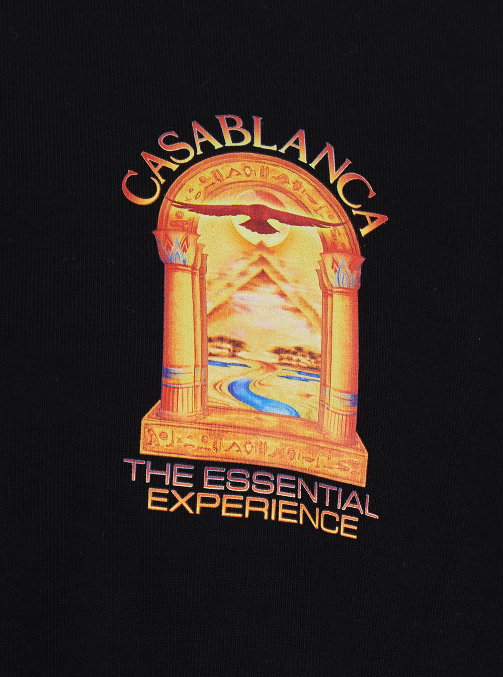 Casablanca Men Black Crew Neck T-Shirt With Logo Detail On The Front And Maxi Logo On The Back In Cotton For Men CASABLANCA