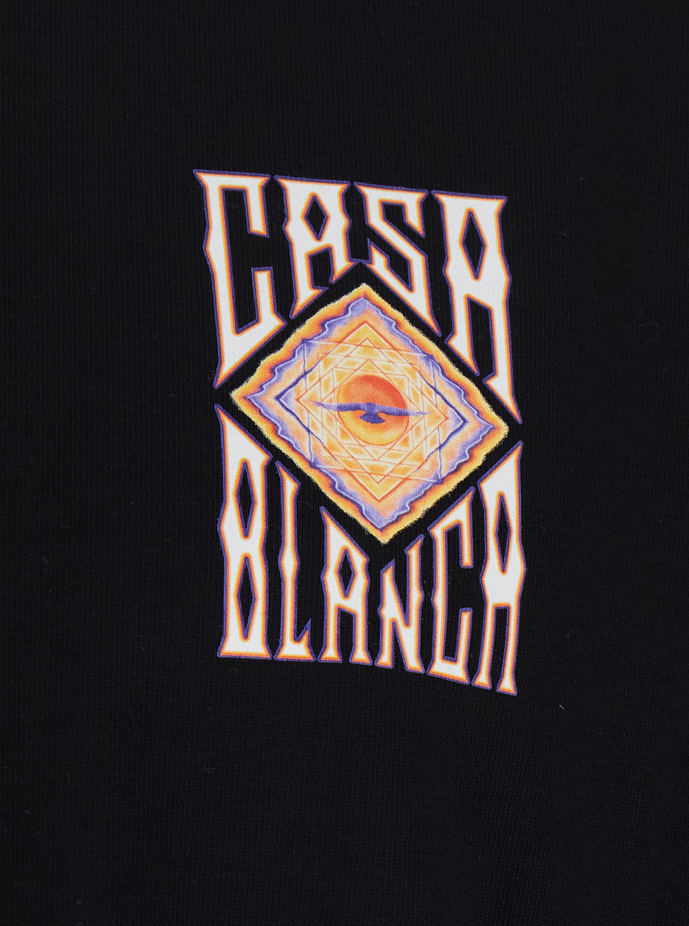Casablanca Men Black Crew Neck T-Shirt With Logo Detail On The Front And Maxi Logo On The Back In Cotton For Men CASABLANCA